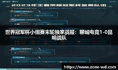 世界冠军杯小组赛末轮独家战报：聊城电竞1-0昆明战队